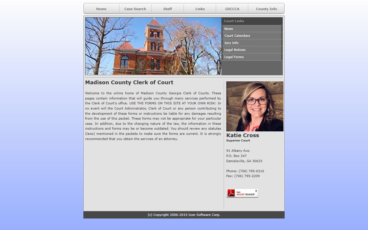 Madison County court records Clerk of Court home page